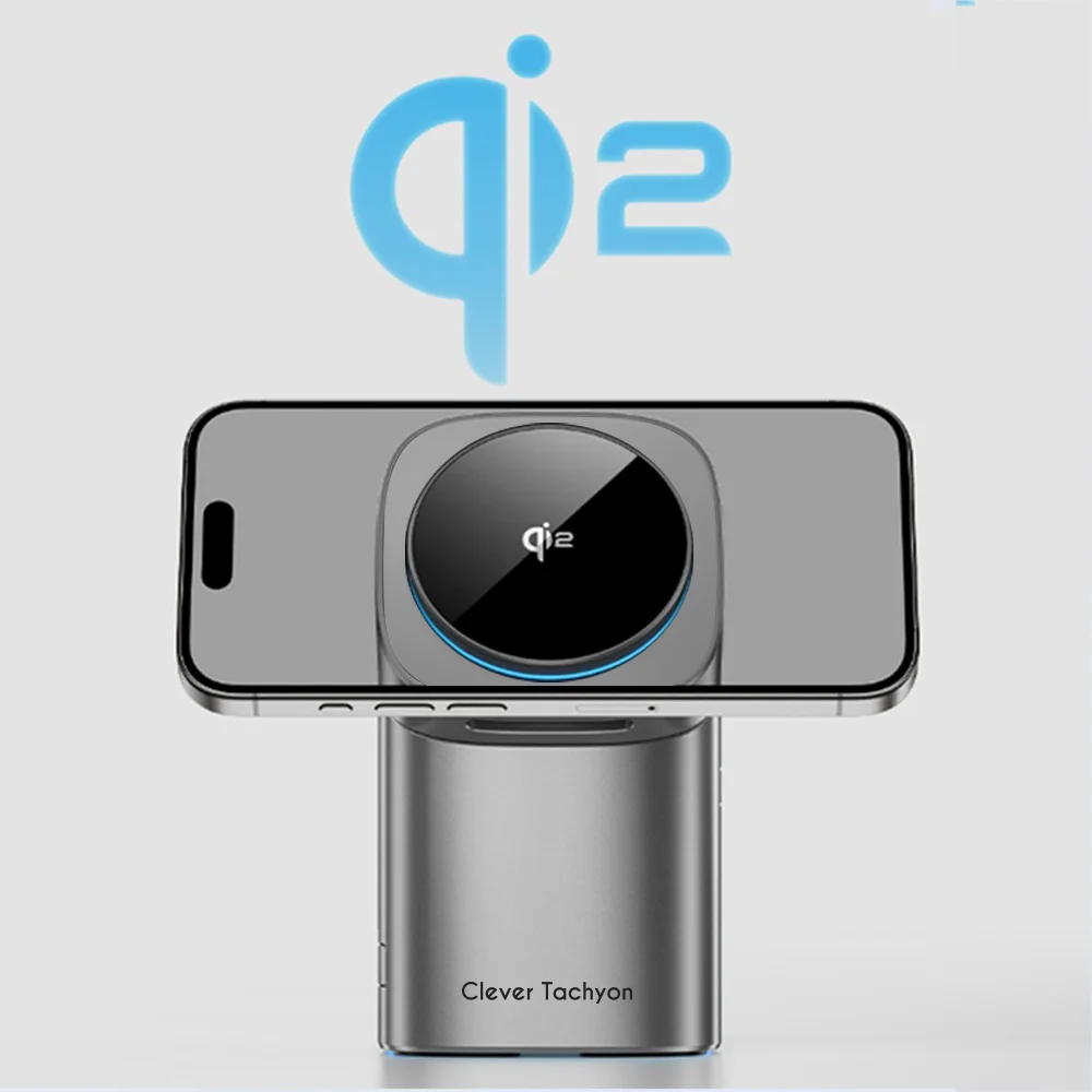 ساعة ذكية Qi2 Magsafe 3in1 بلمسة واحدة تبريد لاسلكية متعددة شاحن Galaxy Watch Apple Watch