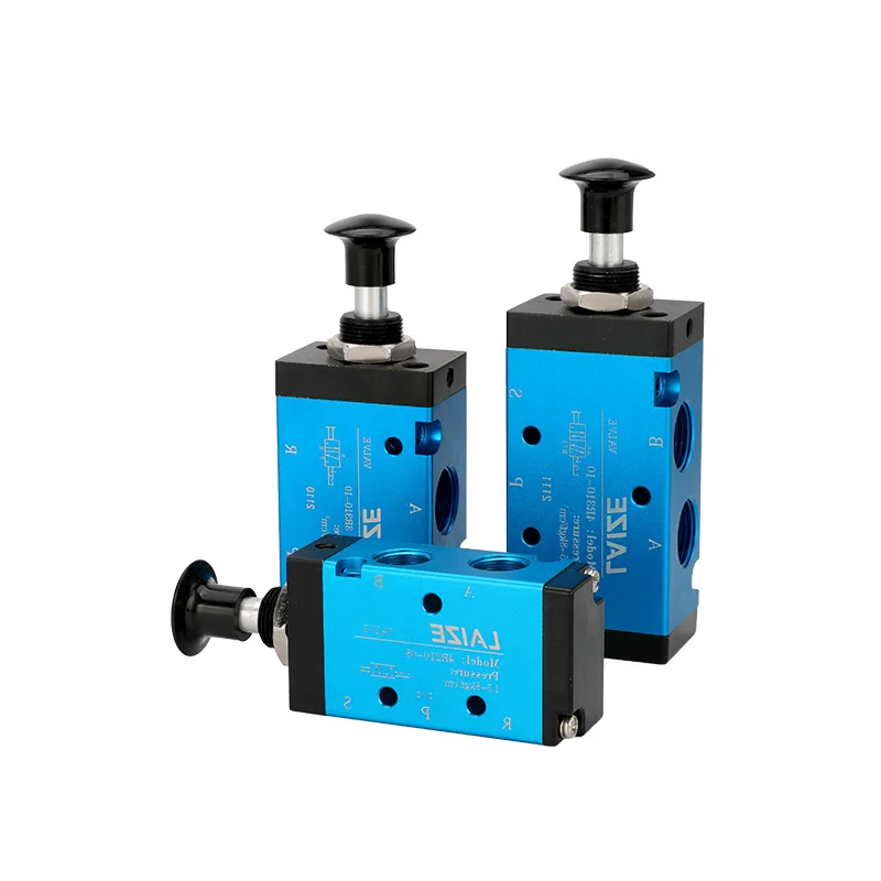 LAIZE Pneumatic Valve Air Hand Lever Operated Manual Control Valves 2 Position 3 5 Port Push-Pull 3R210-08 4R210-08