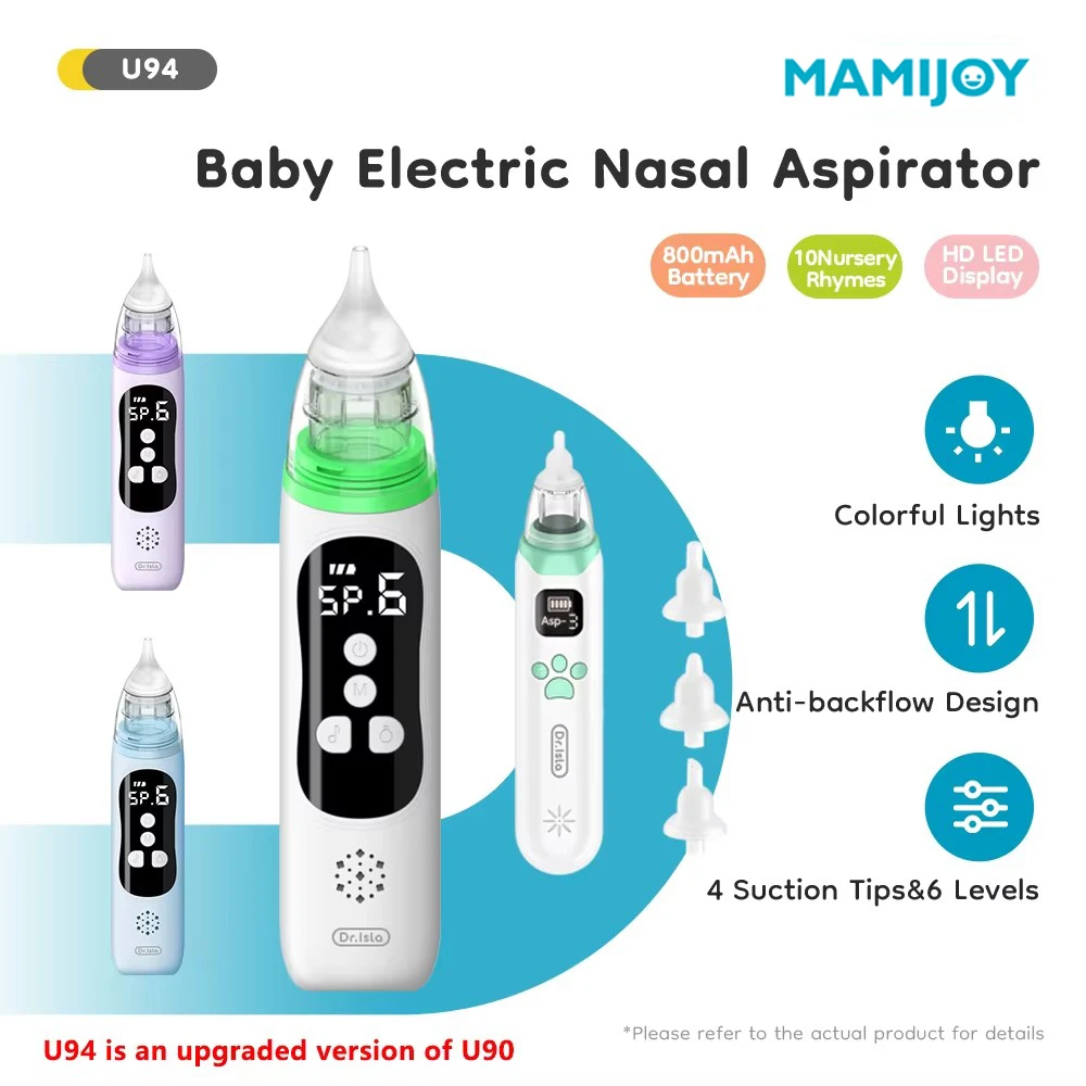 MAMIJOY Baby Nose Cleaner Electric Nasal Absorber Silent Baby Obstruction Rhinitis Cleaner Nasal Aspirator For Newborn U94＆U90