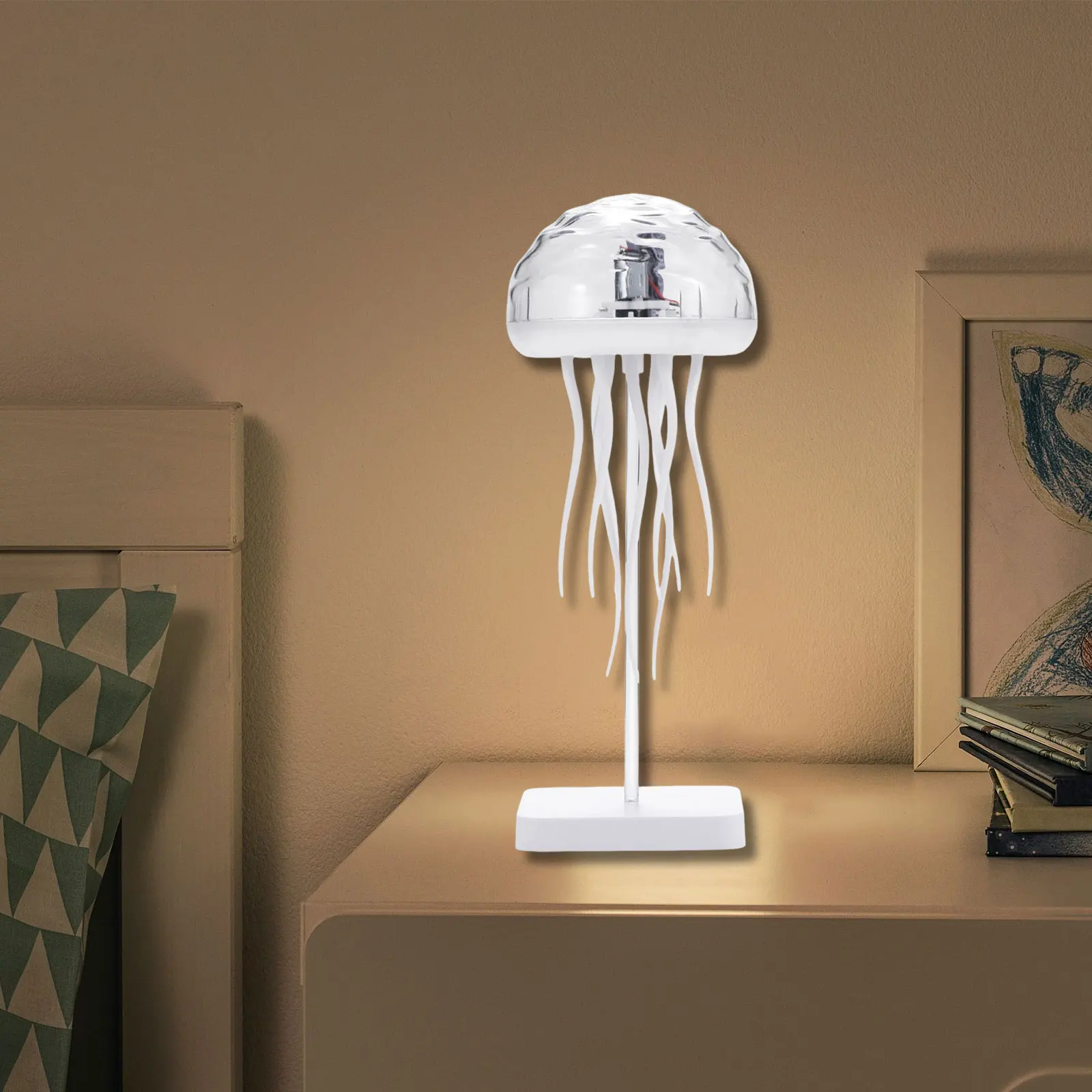 Clear Jellyfish Lamp Versatile Decoration Table Lamp Smart Voice Control with Color Changing Light Versatile for Home Bar Decor