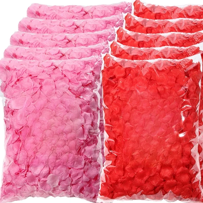 Pétales de Rose artificielles en soie, Simulation multicolore, faux pétales de Rose pour la saint-valentin, mariage, noël, nouvel an, décoration de fête