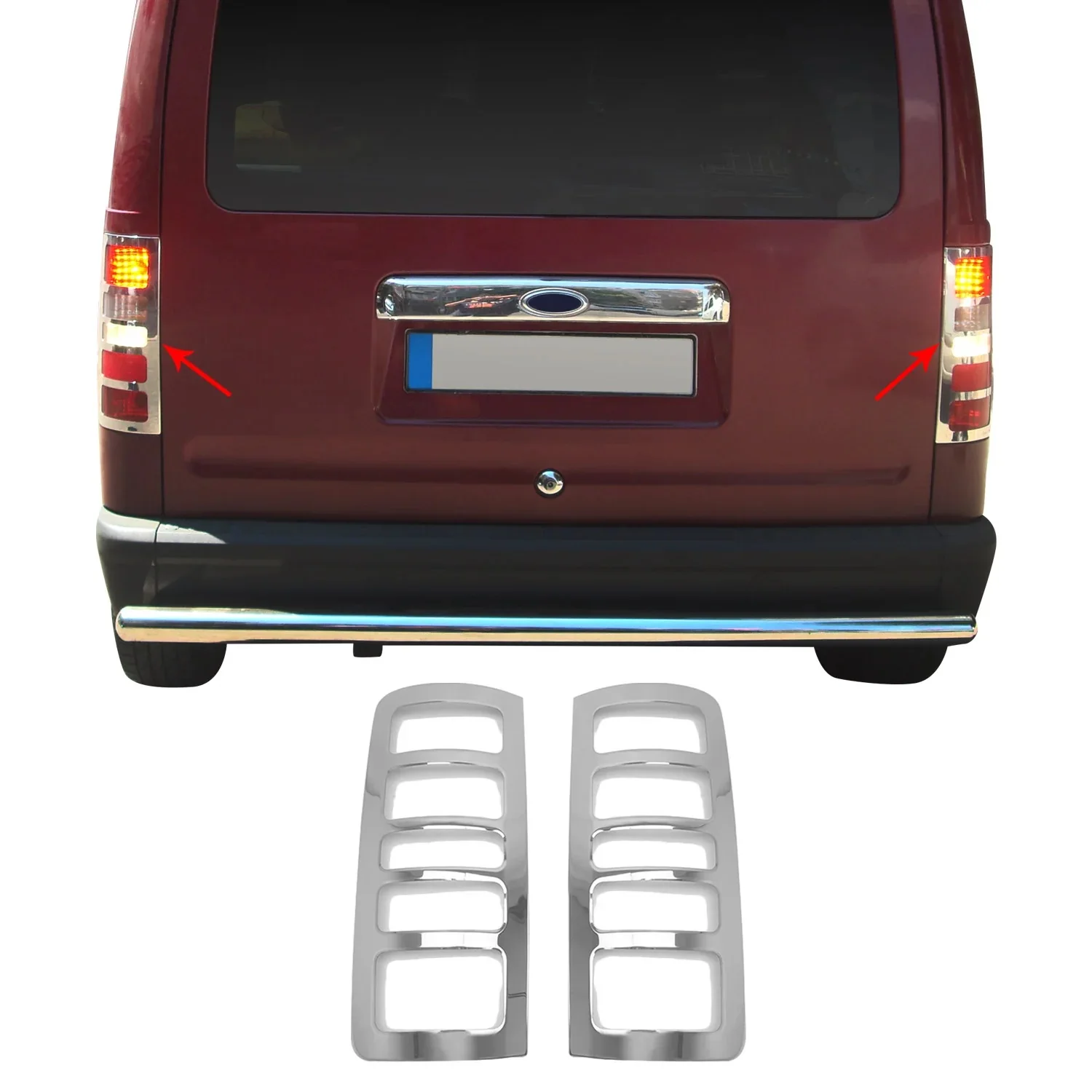 For Ford Connect 2002-2009 Rear Lamp Stop Frame Chrome Stainless Steel 2 Pieces High Quality Auto Accessories Exterior Parts