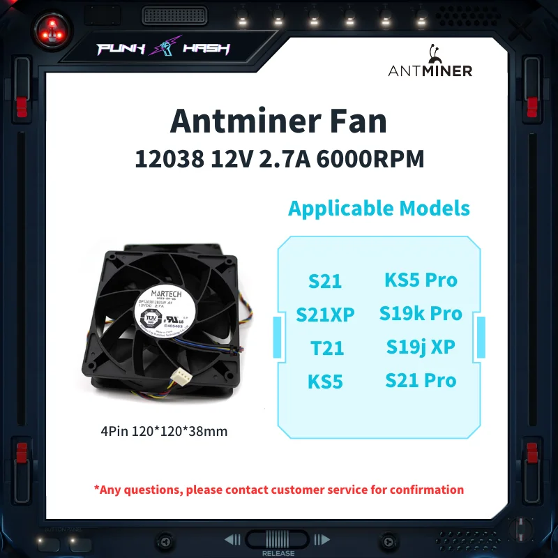 

Совершенно новый вентилятор antminer 12038 2,7 А 12 см 6000 скоростей для s9 L3 + S19 L7 S19kpro S21 T21