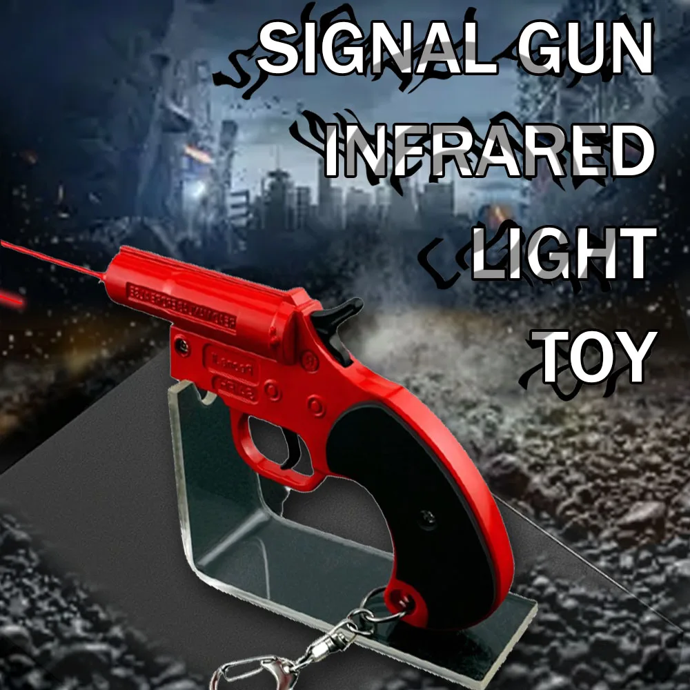 

Game Themed Chicken Eating Keychain Signal Equipment Gun Model Toy Can Emit Infrared Light Interesting Jewelry Accessories Gifts