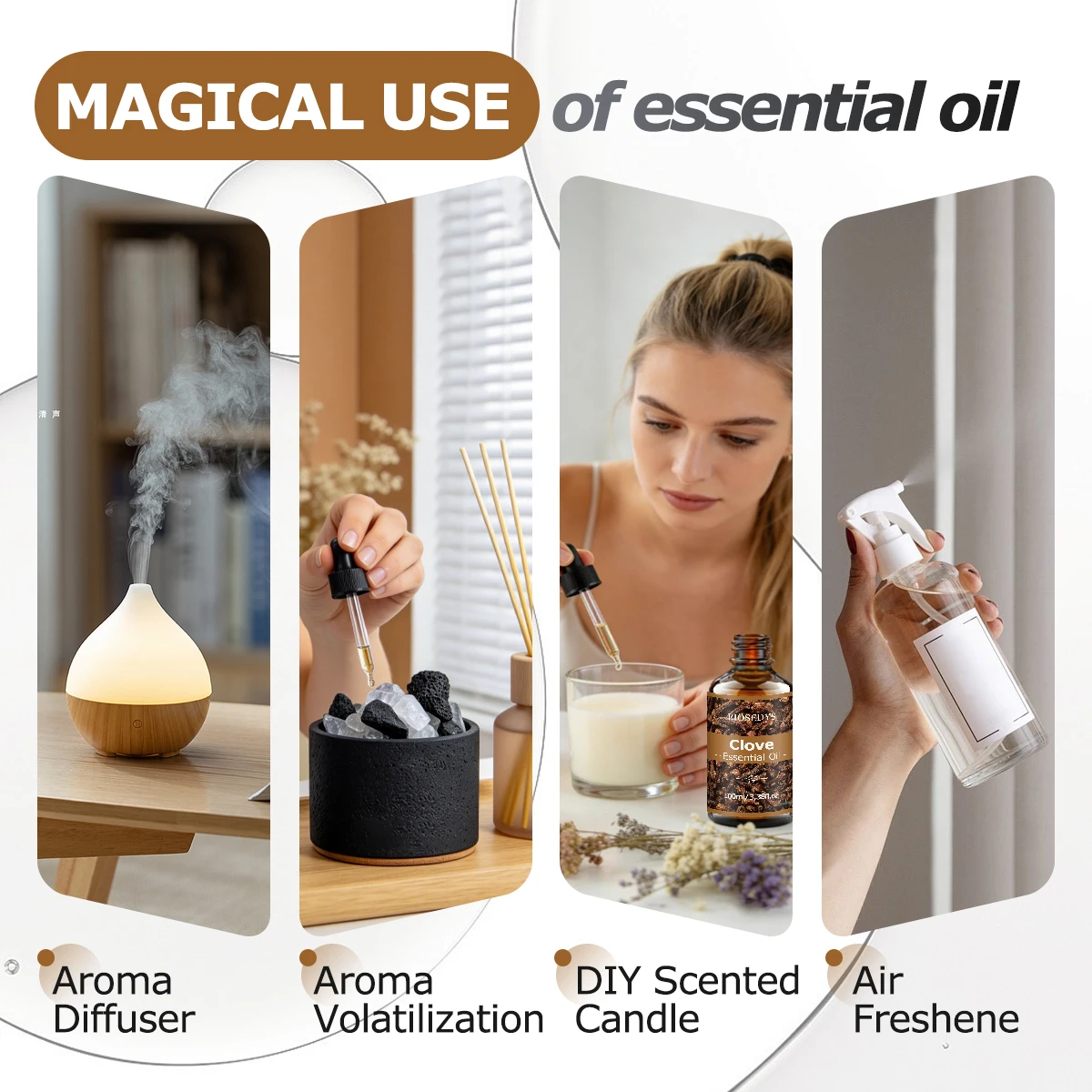 Nelkenöl, warmes, würziges Duftöl für Diffusoren, Aromatherapie und DIY-Duftbasteleien, reichhaltiges und einladendes Aroma – Detail 7