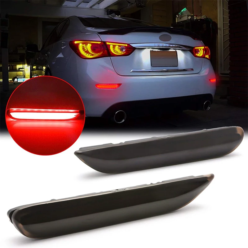 Luces LED reflectoras de parachoques trasero para Nissan x-trail T32 Rogue Qashqai J11 Leaf Pathfinder Infiniti Q50 QX60 JX35 2014 2015 2016