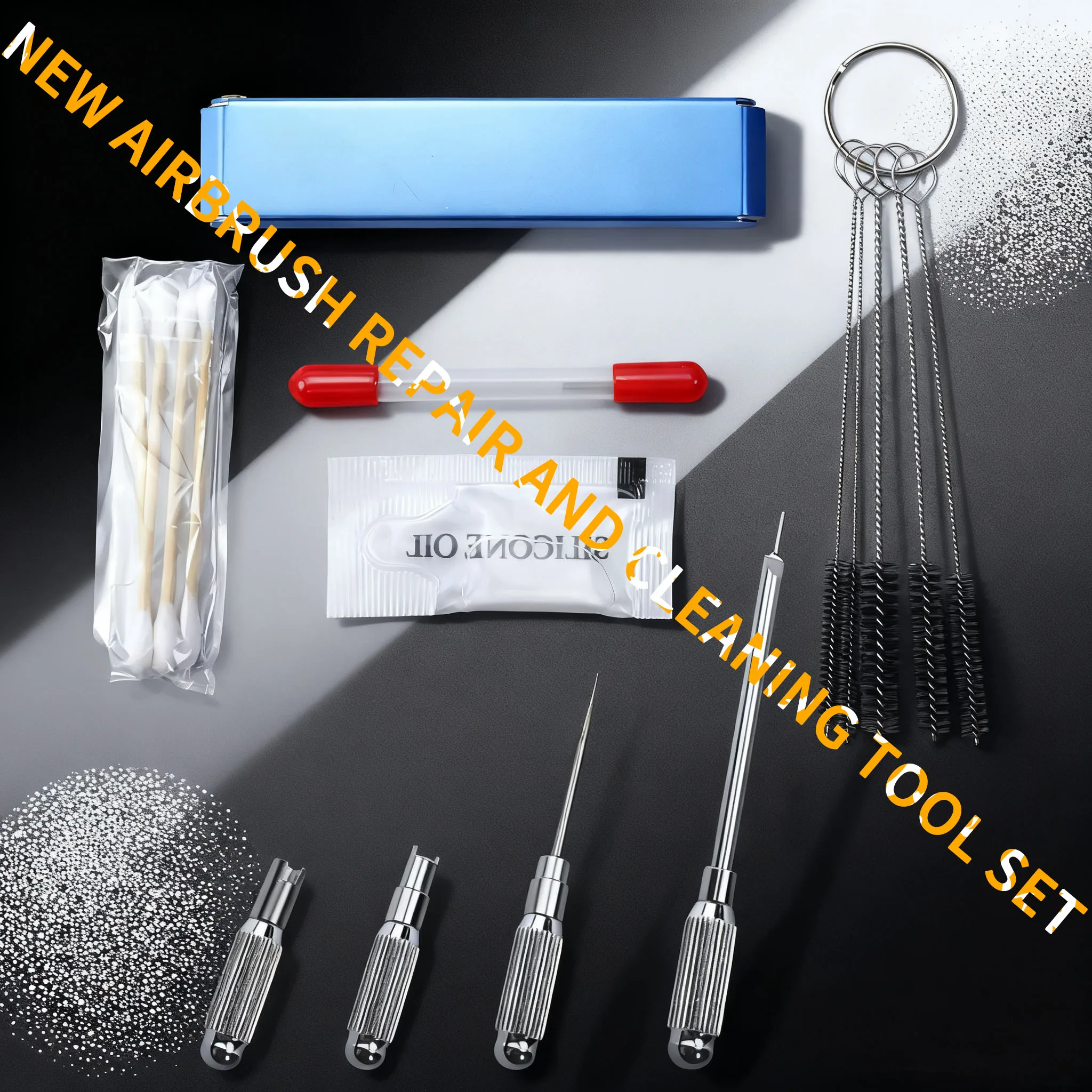8Pcs /Set Airbrush Spray Gun Nozzle Cleaning Repair Tool Kit Hardware Accessory Hand Tool Needle Brush Set for Spray Tools