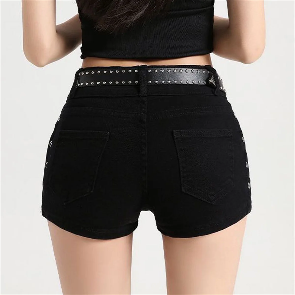 Summer Woman Sexy Low Waist Y2k Jeans Female Vintage Korean Fashion Mini Pants Girls Vintage Designer Gothic Black Denim Shorts