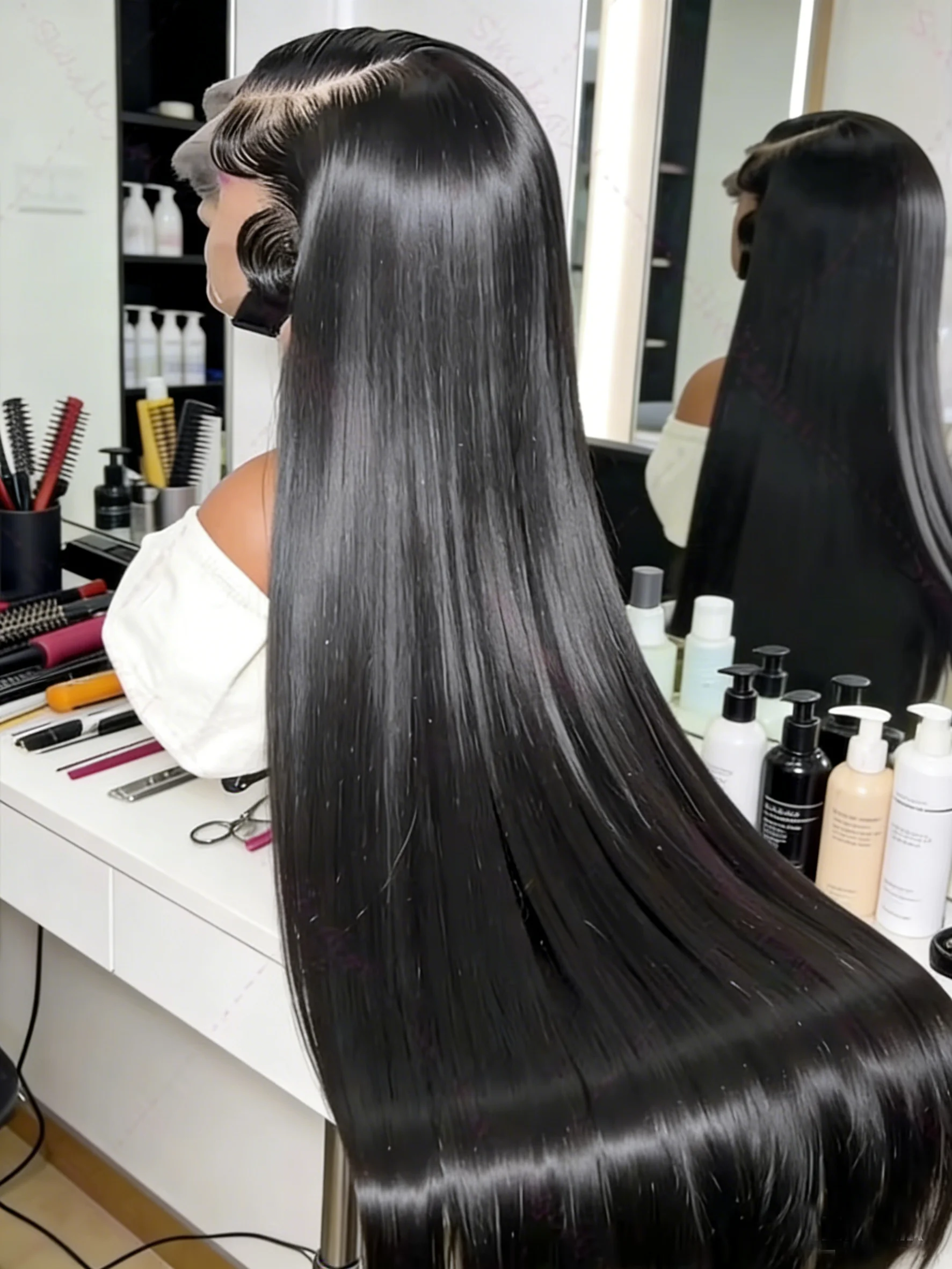 

Парик с кружевной передней частью 13x6, плотность 300, прямые волосы, без клея, 5x5, 13x4, из натуральных бразильских волос для женщин