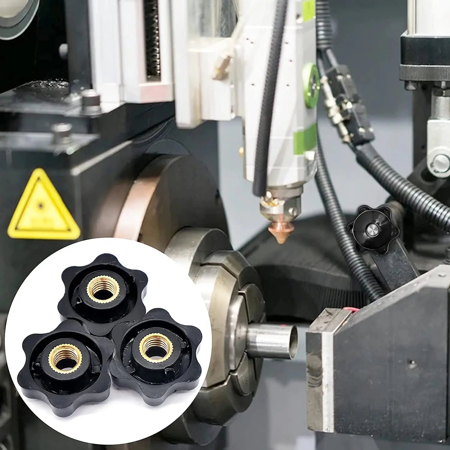 10/5 PCS M5 M6 M8 M10 Plum Hand Tighten Nuts Handle Thread Star Mechanical Black Thumb Nuts Clamping Knob Manual Nuts