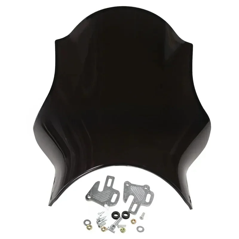AliExpress wushao Universal Motorcycle Windshield Windscreen Round Lights Street Bike Glass As For Honda Yamaha Kawasaki Suzuki Smoke