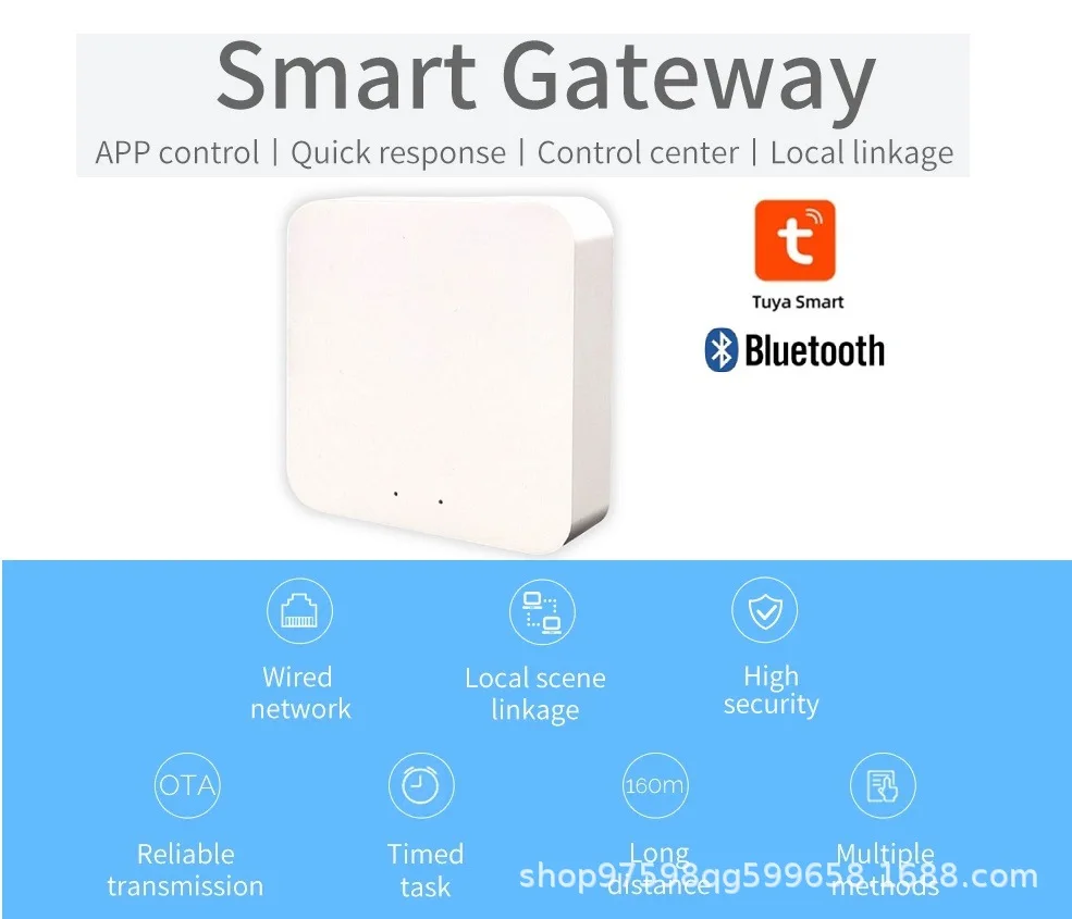 Imagem -02 - Tuya Inteligente Controle Eletrônico Wifi Gateway Hub Bluetooth Gateway Controle Alexa Casa do Google