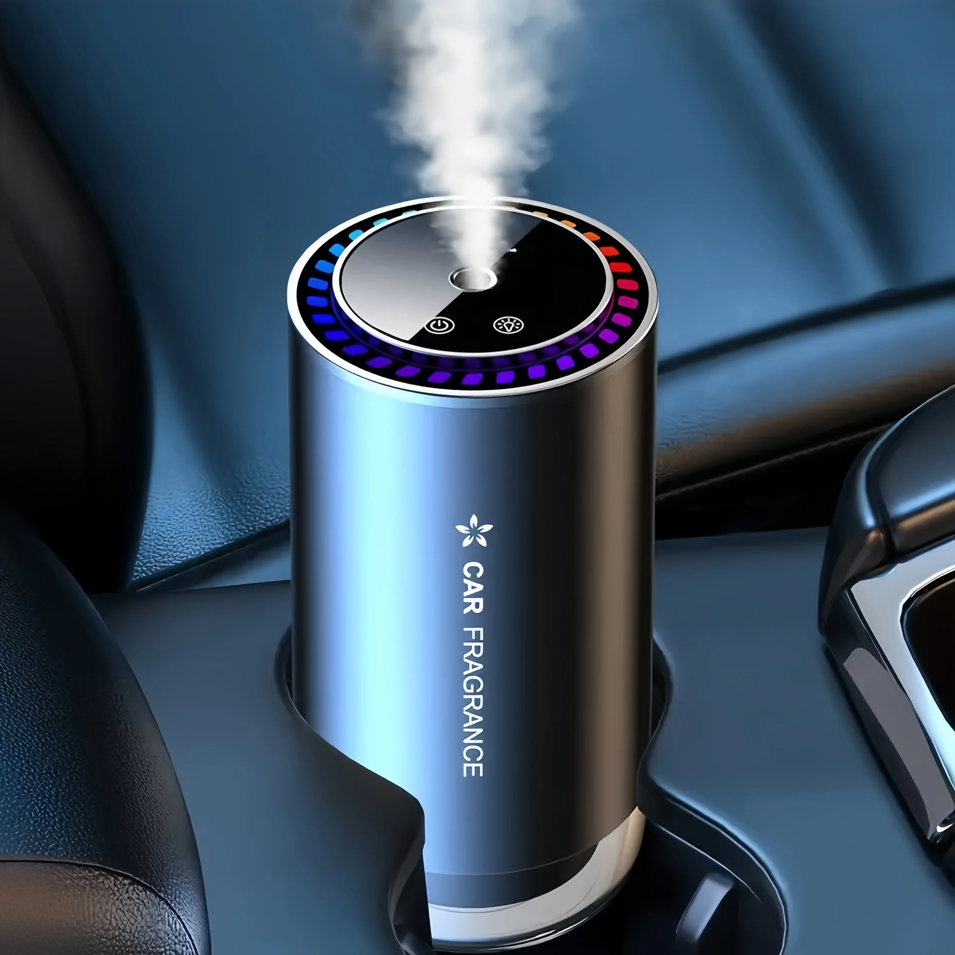 Smart Car Diffuser | Car Oil Diffuser with 1 Fragrance (Total 50ml) | Auto Switch Car Diffuser | Star Projector | Colorful Breat