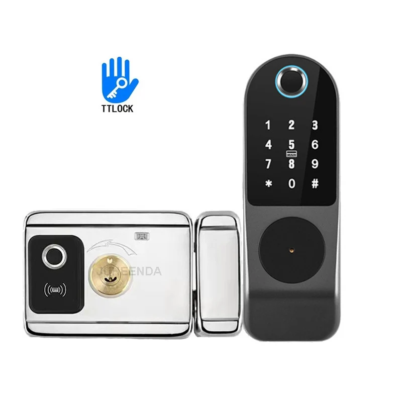 New Tuya App Smart Lock Double Side Fingerprint Lock Waterproof Security Home Lock Digital Password RFID Keyless Entry Door Lock