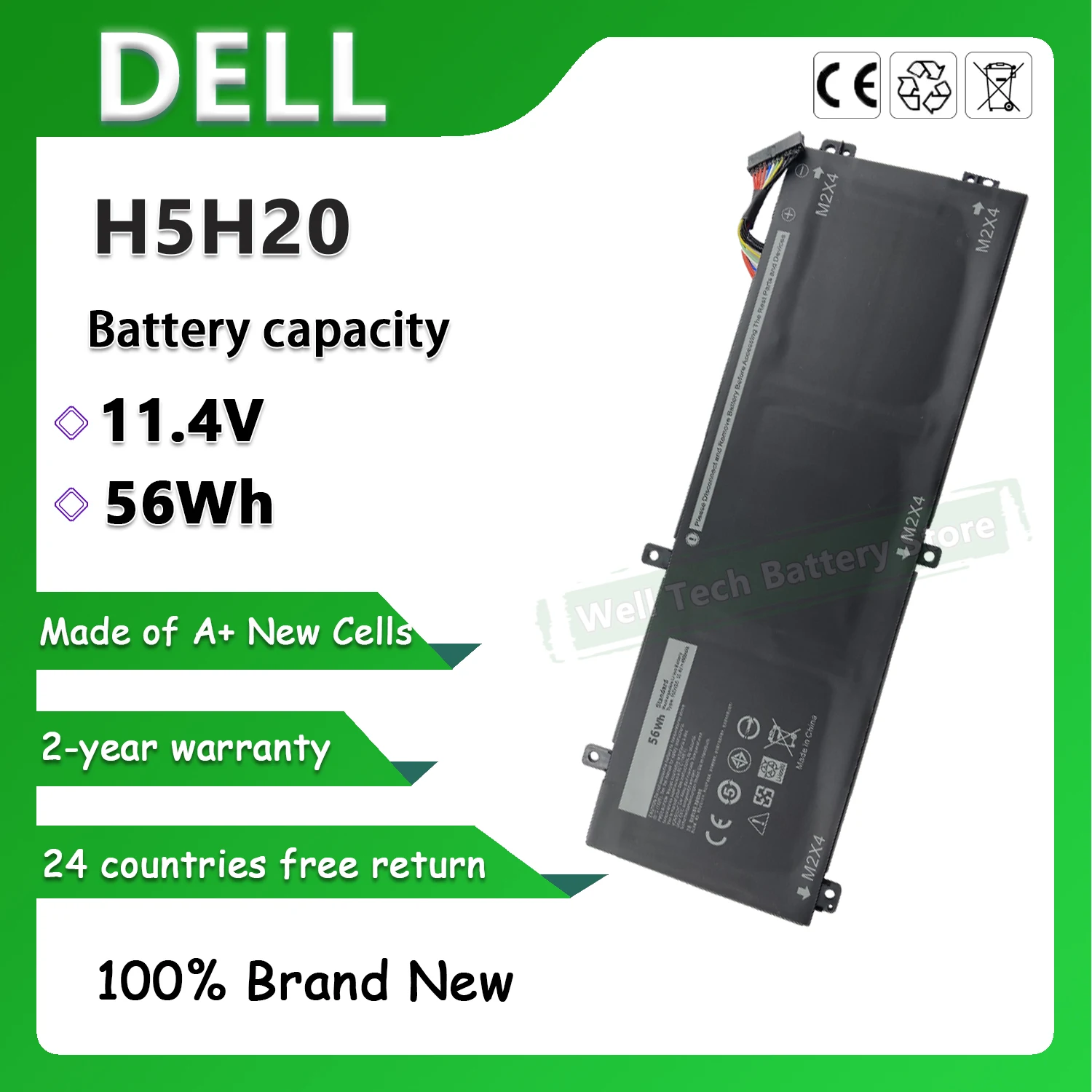 3cells H5H20 Laptop Battery for DELL Precision 5520 XPS15 9550 9560