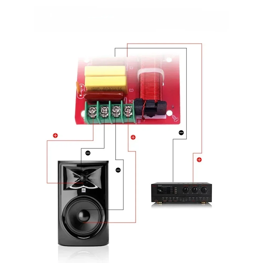 2-drożny głośnik 80W płyta dzielnika częstotliwości moduł DIY Treble Bass Hi-Fi Audio Crossover filtr dystrybutor częstotliwości — zdjęcie produktu 7