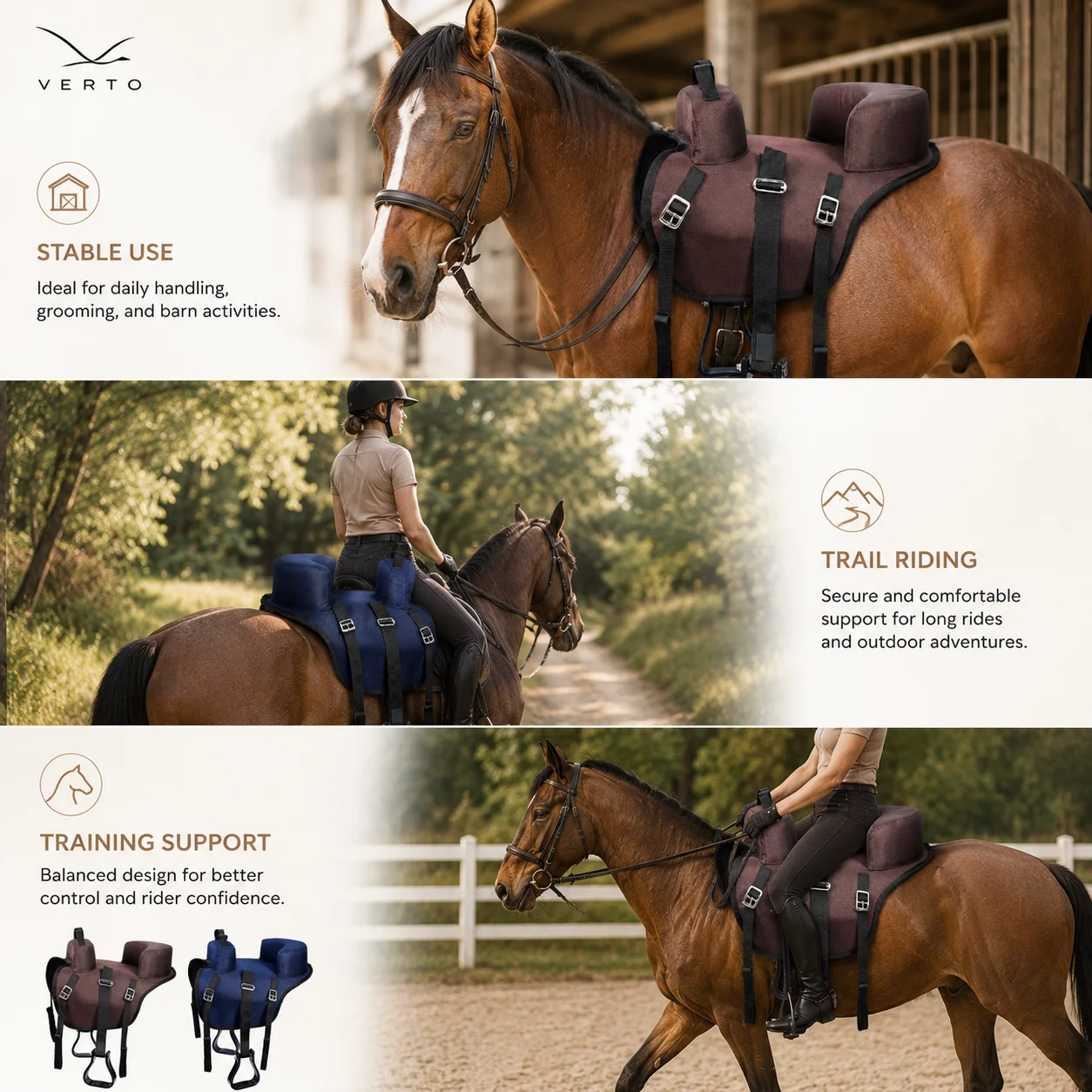 Western Horse Saddle / Padded Seat / Adjustable Straps / Trail Riding / Equestrian Training