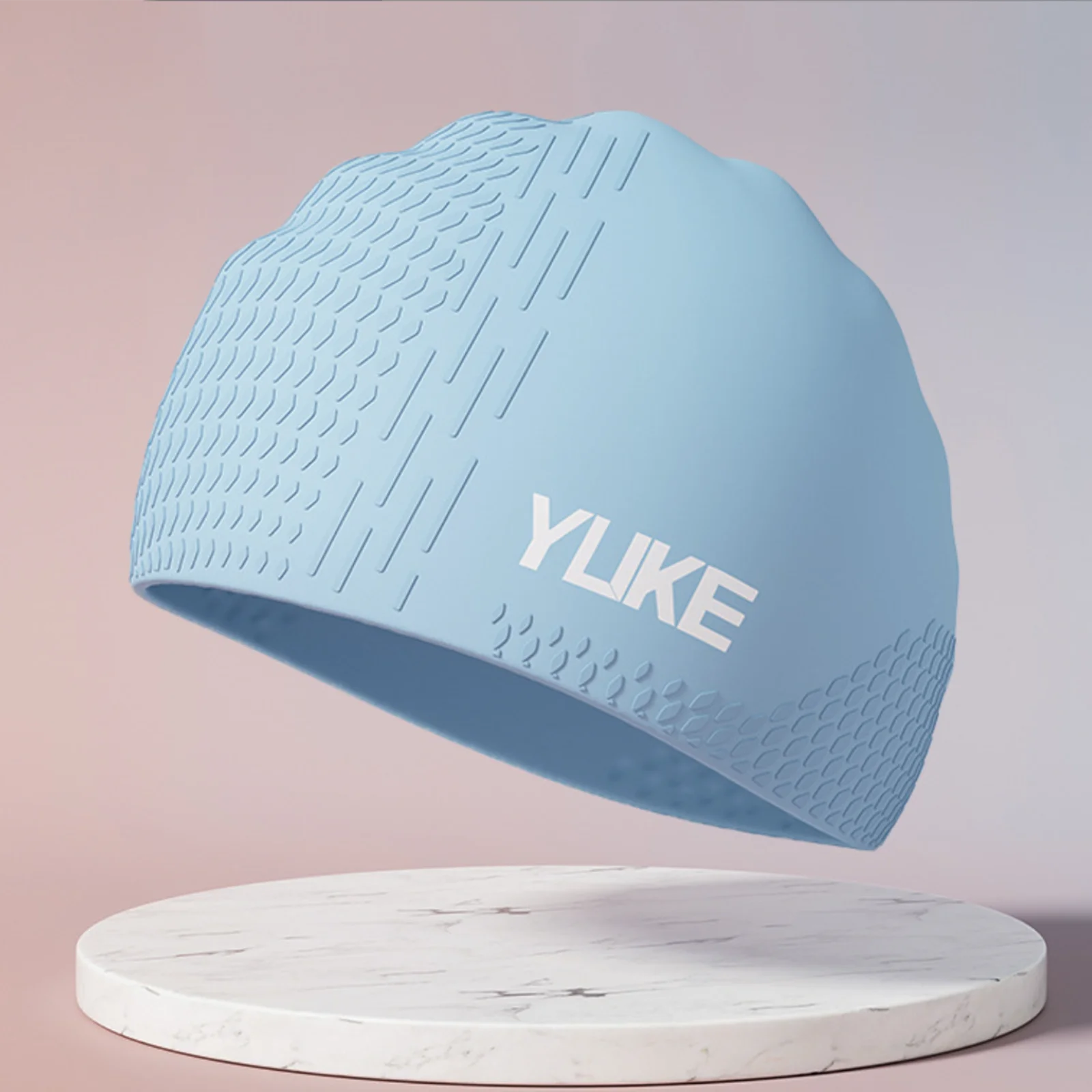 

Solid Color Swimming Hat Elastic Breathable Silicone Swimming Cap Lightweight Long Hair Printed Swimming Cap Swim Accessories
