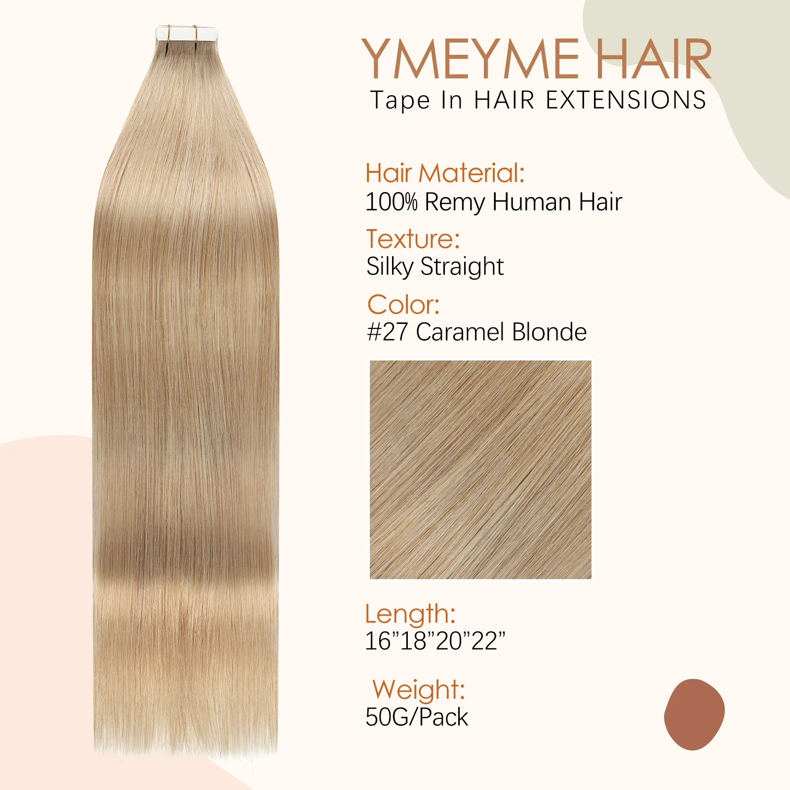 Sixstarhair fita em extensões de cabelo humano 50g 20 pçs 16'18'20'22' 100 real remy fita de cabelo humano extensões de cabelo para mulher