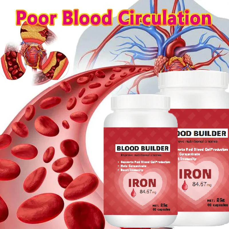 HELP REDUCE FATIGUEby Boosting Hemoglobin andSupporting Healthy Blood Iron supplements, anemia, help with fatigue, folic acid