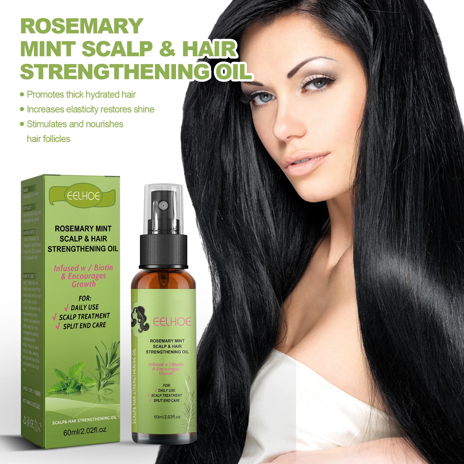 

Hair Thickening Spray Remove Baldness Strengthen Brittle Hair Nourishing Roots Refreshing Oil Control Hair Loss Treatment Spray