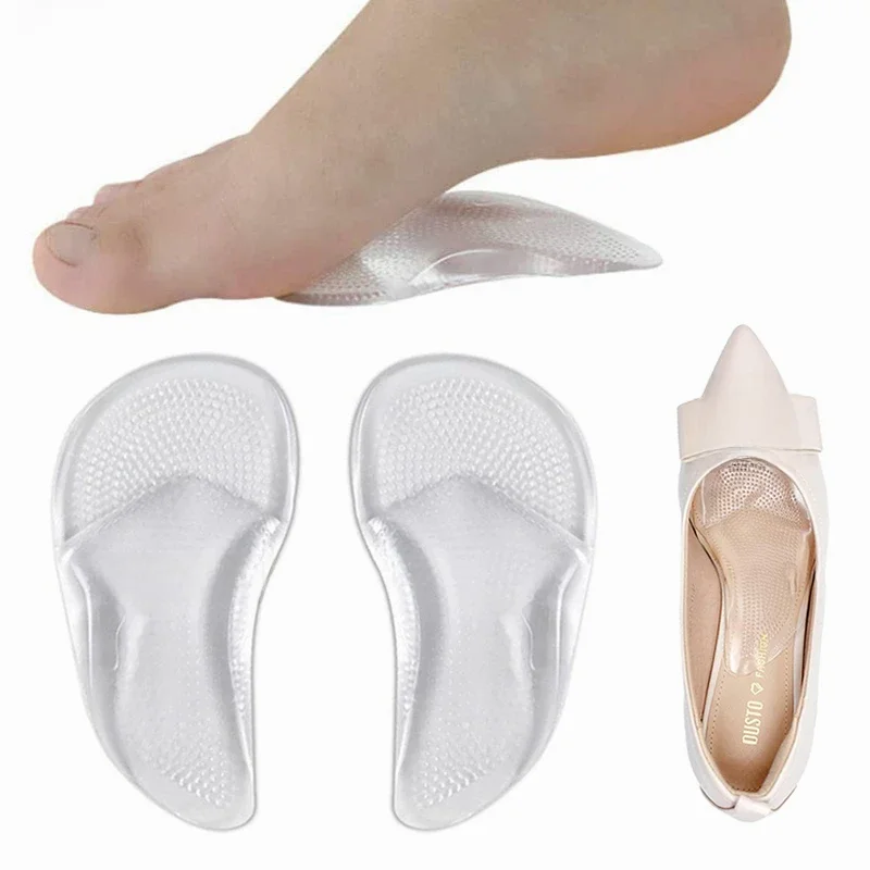 Semelles orthopédiques en silicone pour femmes, soutien de la voûte plantaire, inserts correcteurs pour pieds plats, soulagement de la douleur de la fasciite plantaire, coussinets de chaussures en gel