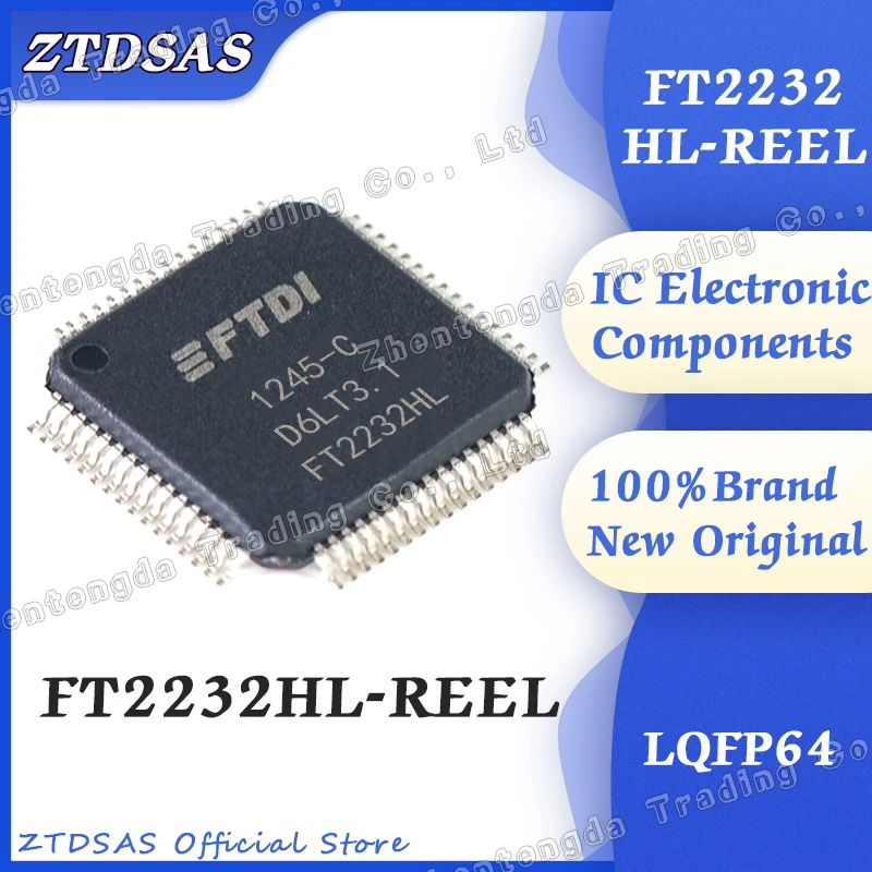 FT2232HL-REEL FT2232HL FT2232 FT IC USB HS DUAL UART/FIFO 64-LQFP