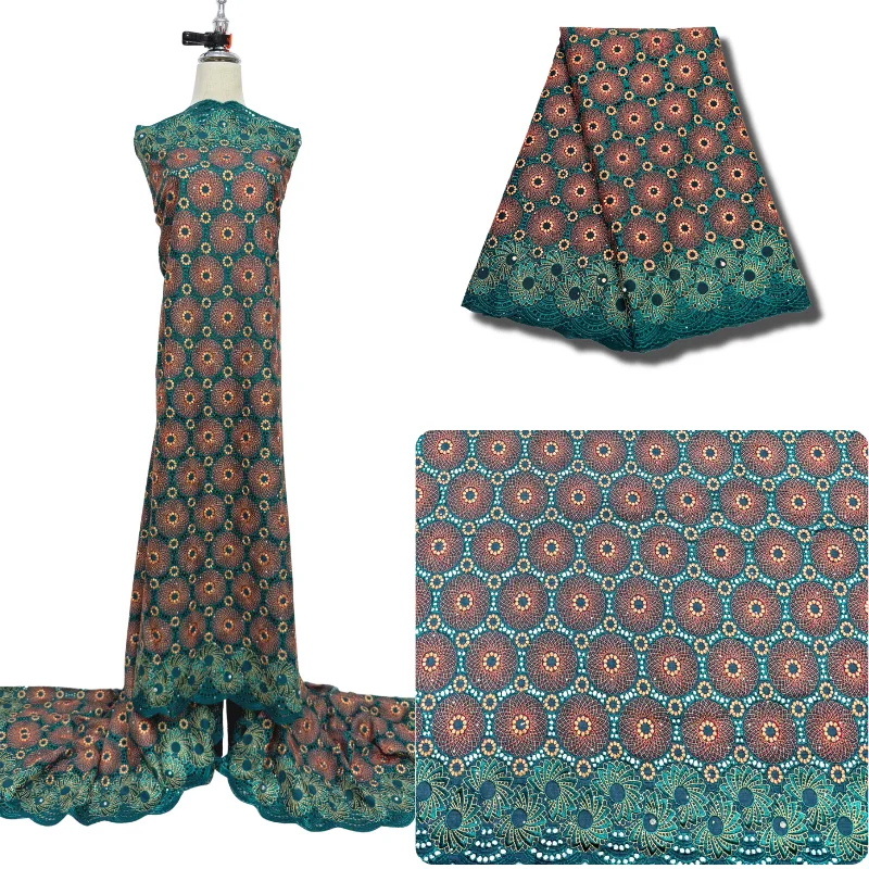 

Роскошная швейцарская кружевная ткань с вуалью, 2024, высокое качество, африканская хлопковая кружевная ткань с камнями, нигерийская кружевная ткань для вечернего свадебного платья