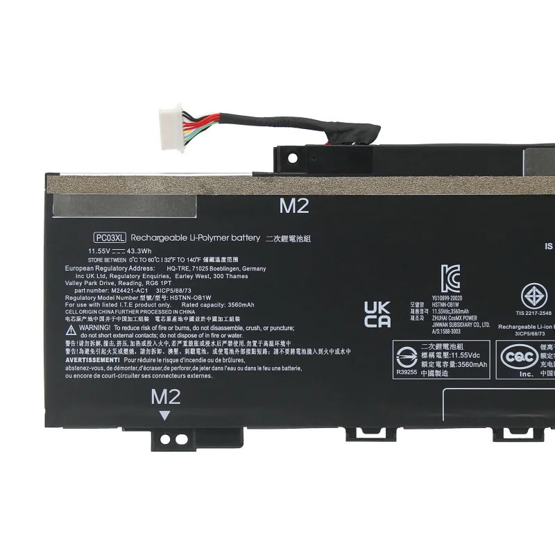 DXT nueva batería de ordenador portátil PC03XL para HP Pavilion x360 15-er0125od 4-dw0021na PC03043XL HSTNN-OB1W TPN-DB0E 11,55 V 43,3 Wh 3560mAh