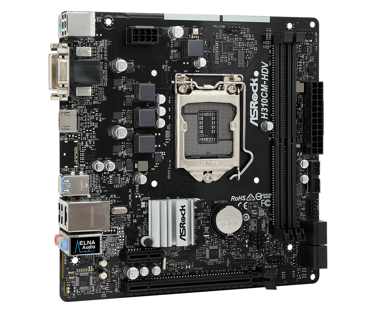 Imagem -03 - Motherboard Lga 1151 Intel H310 Ddr4 2666mhz 32gb Usb 3.1 Pci-e 3.0 Micro Atx Suporta I5-9400f I78700 I39300 Asus-h310cm-hdv