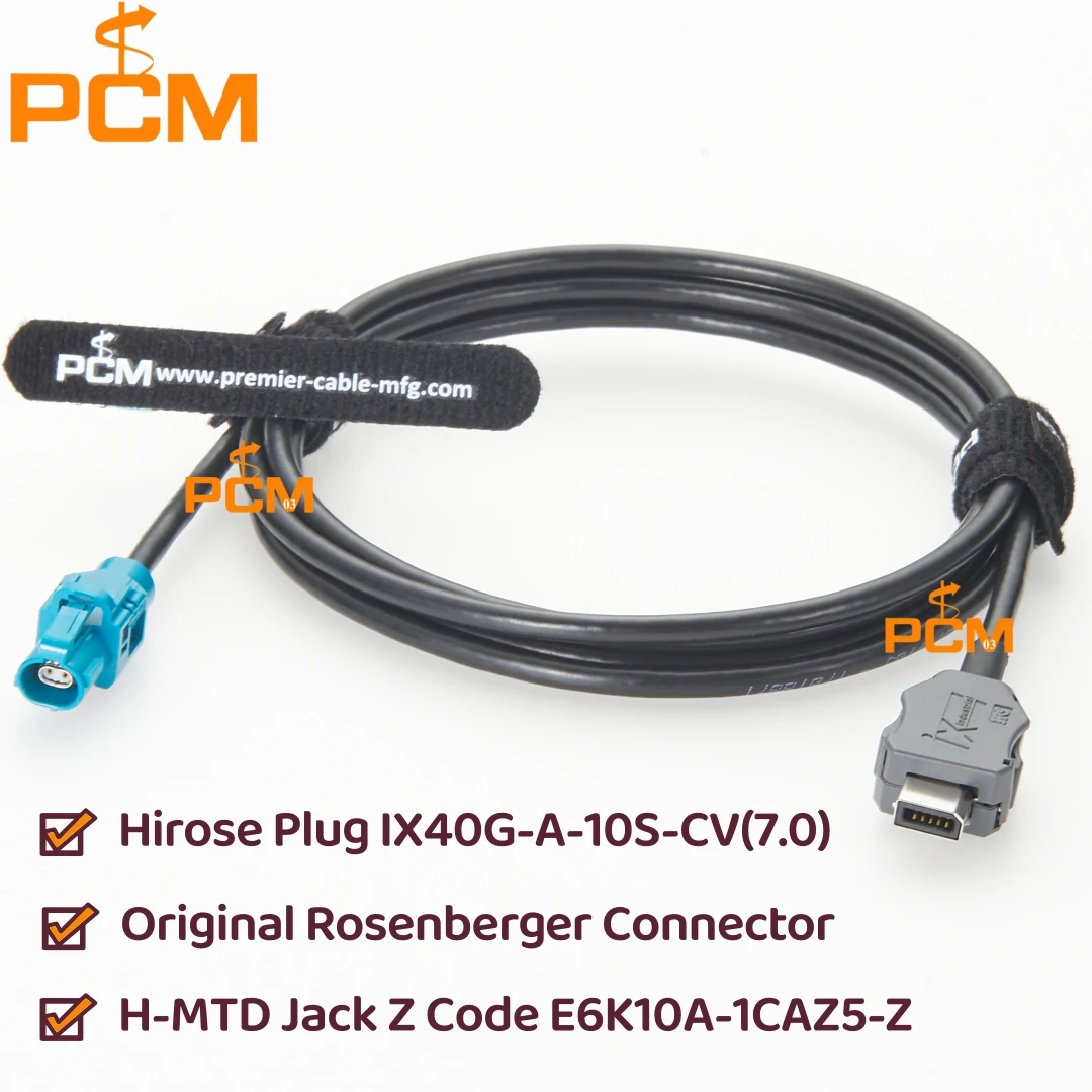 ix industrial to H-MTD Male Female Plug Connector Hirose IX40G-A-10S-CV(7.0) E6K10A-1CAZ5-Z Cat6a Automotive Ethernet Cable