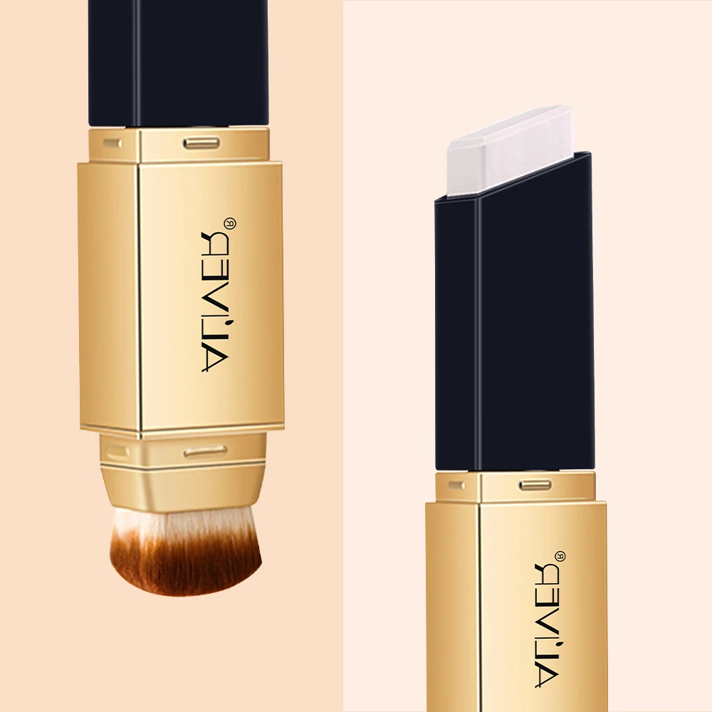 2-in-1 Ivory Foundation with Built-in Brush Face Makeup Under-Eye Circles Blemishes & Skin Discoloration for Flawless Complexion