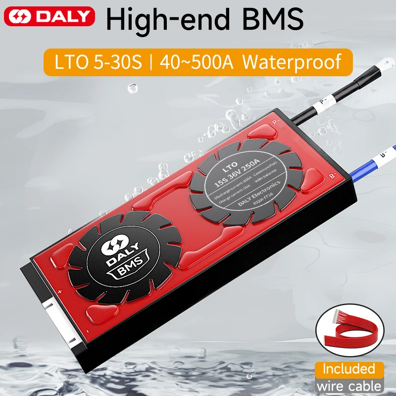 Daly-Batería de titanato de litio BMS 18650 batería LTO 6s 10s bms 20s 25s 30s 40A-500A, 12V 24V 36V 48V 60V 72V, energía Solar