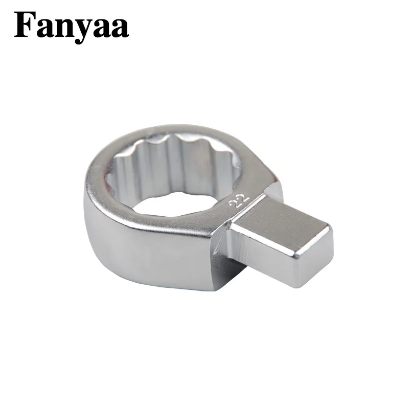 Fanyaa Plum Ring Thread Torque Wrench Head 14*18mm Square Drive End Bolt Clamp Ring Spanner Head Repalcement Part Diam 8-32mm