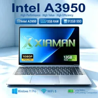 Xiaman Ultra-thin Business Notebook Computer 14.1" Windows 11 Pro Laptop Computer Intel Atom A3950 12GB RAM 1TB 2TB SSD Notebook PC 1920*1080P Office Study Laptop
