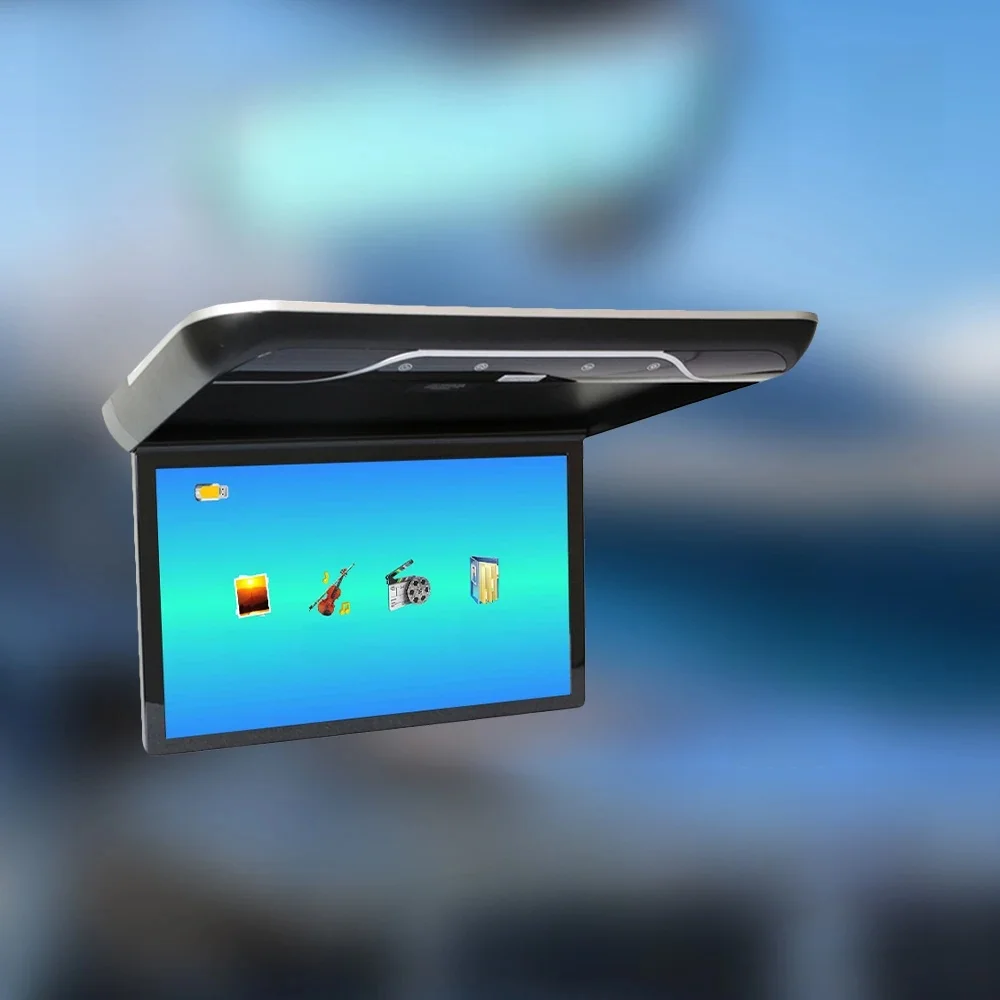 19 ''Auto Dak Monitor MP5 LCD Flip Down Scherm Overhead Multimedia Video Plafond Dakmontage Display Ingebouwde FM-zender - afbeelding 2
