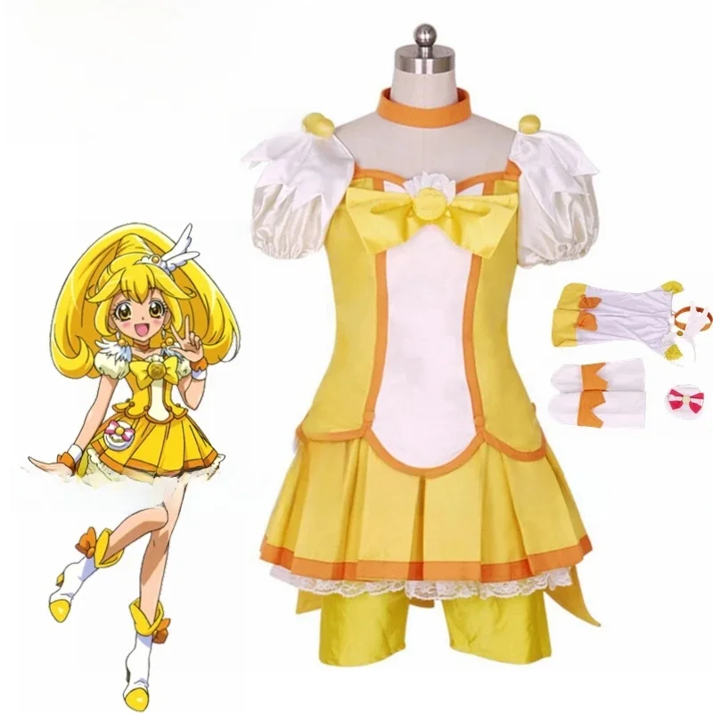 Halloween Glimlach Precure! Glitter Kracht Kise Yayoi Glitter Vrede Cure Vrede Jurk Cosplay Kostuum Adult Deluxe Hoge Kwaliteit - afbeelding 2