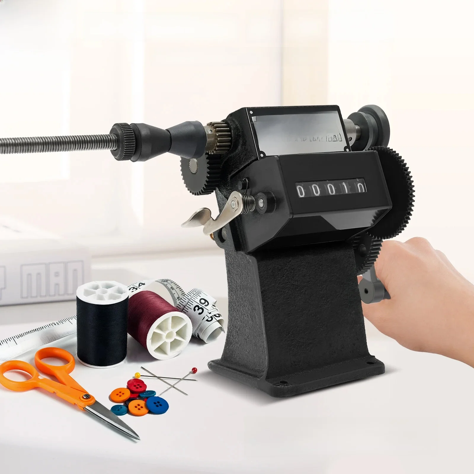 Handslinger Elektrische Coil Counter Winder 0-99999 Handmatige Coil Winder met Counter Counting Winding Machine voor draden van 0,02-2,6 mm - afbeelding 2