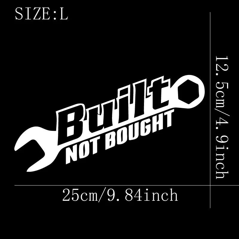 BUILT NOT BOUGHT stickers,funny letters ,Vinyl Decals - For Cars, Trucks, Walls, Laptops, Windows, Motorcycles,Crafts