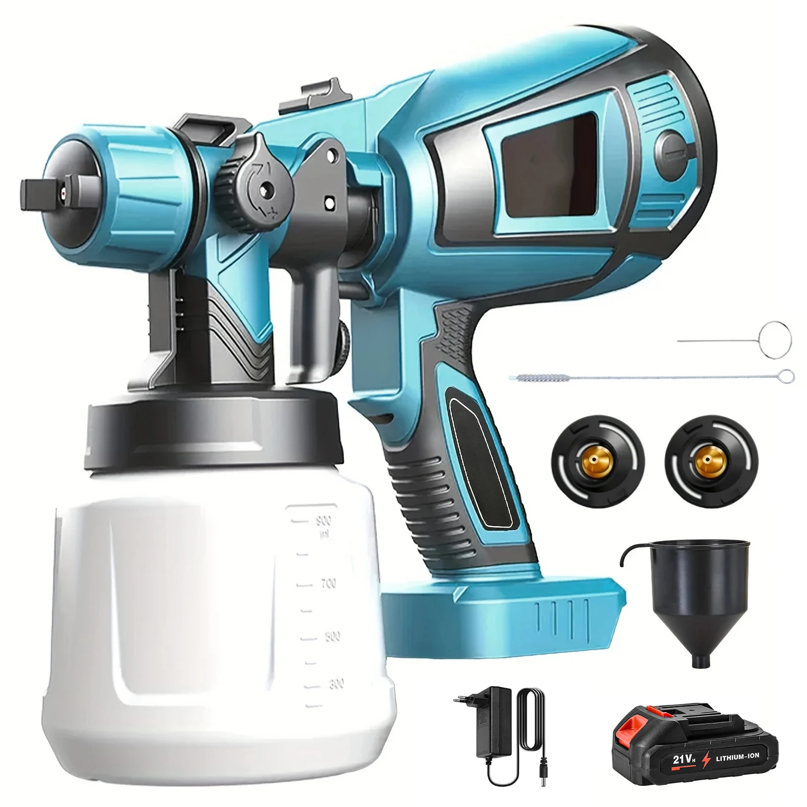 1000ML Kabellose Elektrische Spritzpistole Tragbarer Haushalts-Farbsprüher Auto-Möbel-Stahlbeschichtungs-Airbrush für Makita 18V Akku