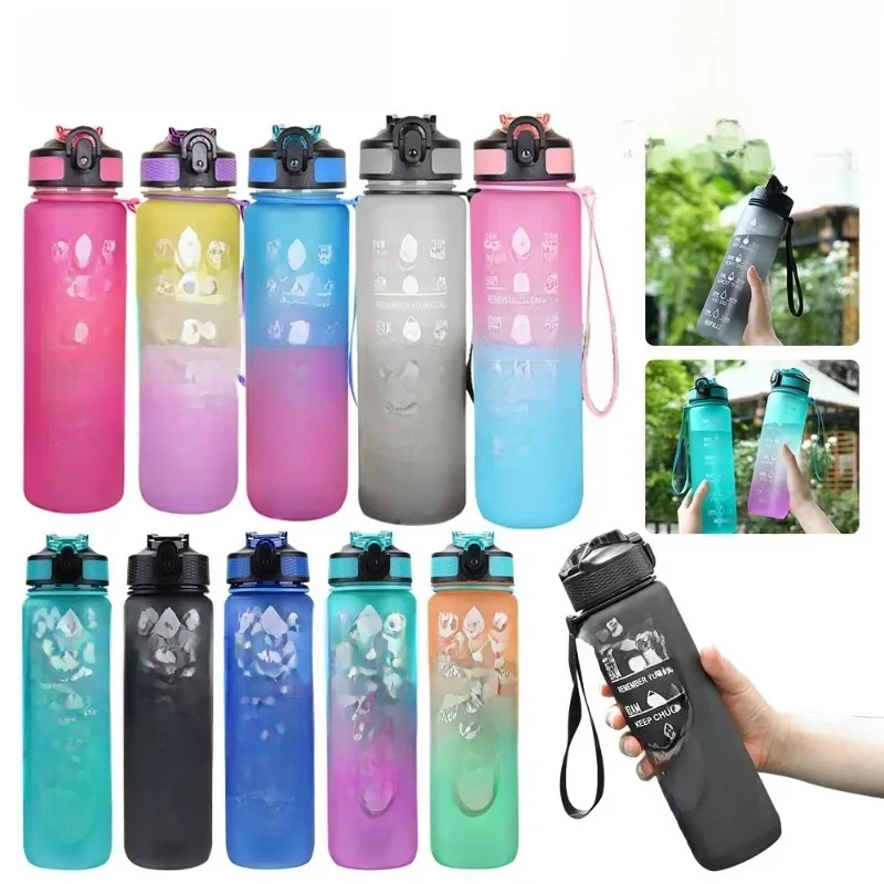 AliExpress Simbuid 1L Water Bottle Portable Sport Water Bottle Pretty Drink Bottle Leakproof Gym Water Bottle for Outdoor Travel Fitness Cycling