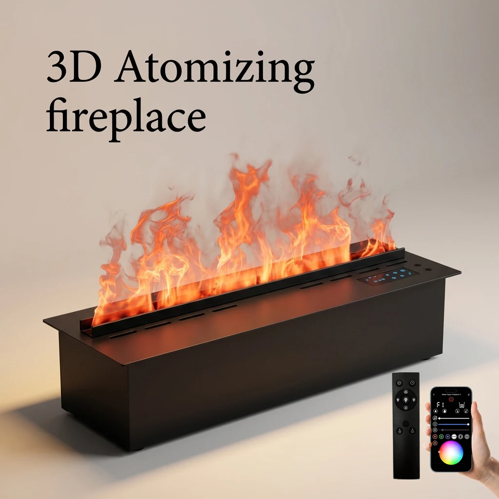 

Умный 3D-камин TUYA с эффектом пламени для гостиной, многоцветный, с имитацией огня, домашний паровой камин с дистанционным управлением