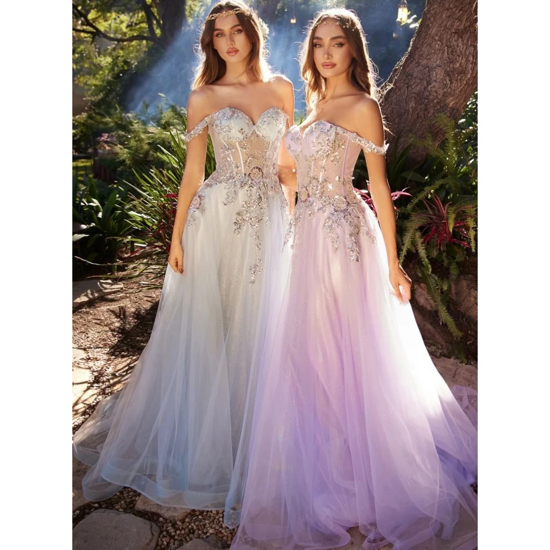 

Luxury Off the Shoulder Floral Prom Dresses Sweetheart Corset A-line Ruched Fashion Long Homecoming Dress Party & Vacation Wear