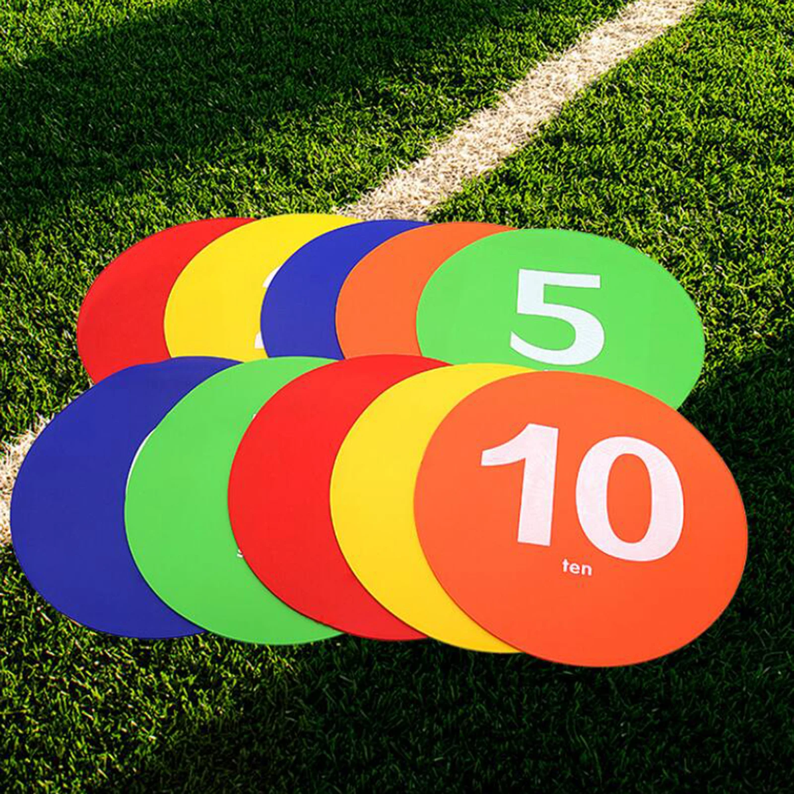 

10Pcs/Set Flat Cones Spots Markers Floor Spots Agility Dots Anti Slip Court Marking Gym Accessories for Sports Training Soccer
