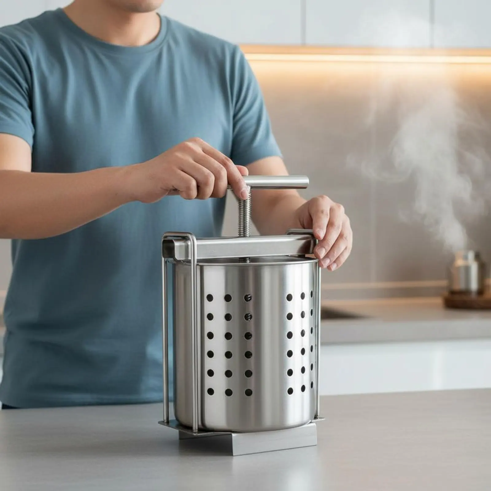 Dumpling Filling Press Manual Vegetable Presser Stainless Steel Vegetable Press Rust-Resistant for Home Cooks, Beekeepers