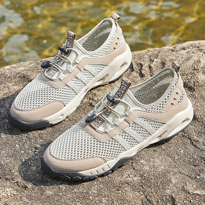 GOLDEN CAMEL Men Shoes Breathable Mesh Hiking Shoes Male Sneaker Outdoor Fishing Men\'s Sports Shoes Light Water Shoes for Men