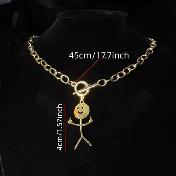 時尚女士項鍊,男女皆宜 - 金色迷人小人項鍊,簡約珠寶禮品 6 最佳銷售 珠寶 - №5