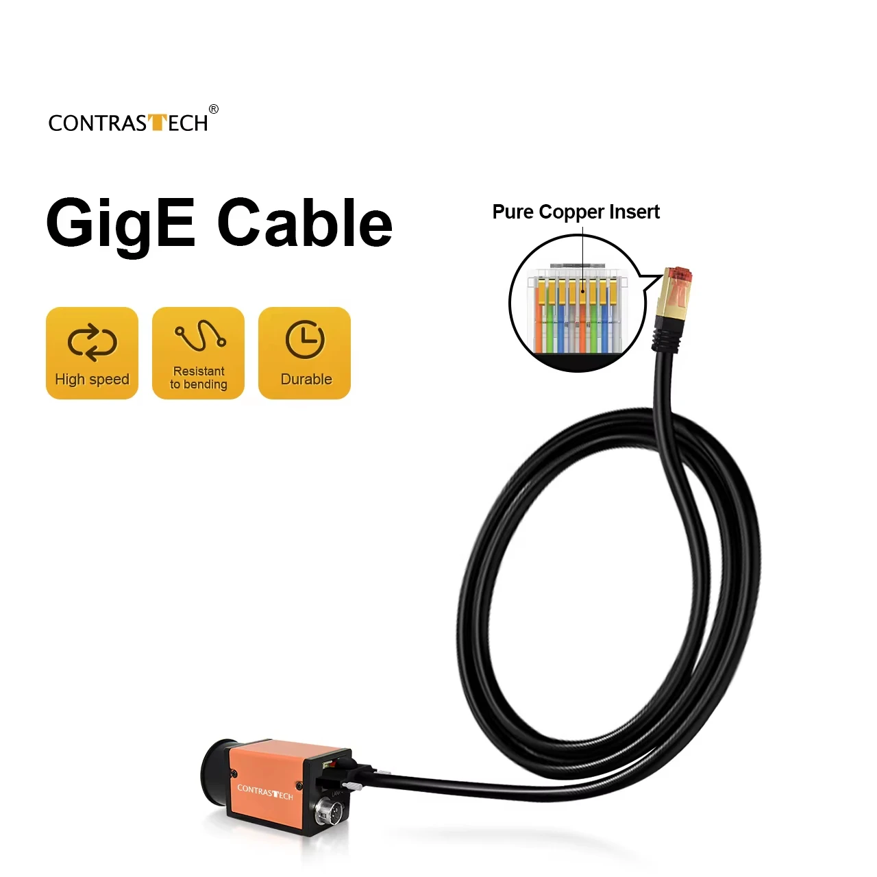 

Промышленный кабель GigE CAT6 RJ45 длиной 3 м, 5 м, 10 м с фиксирующими винтами, высокоскоростной кабель Ethernet для передачи данных для Basler, Flir, Xenics