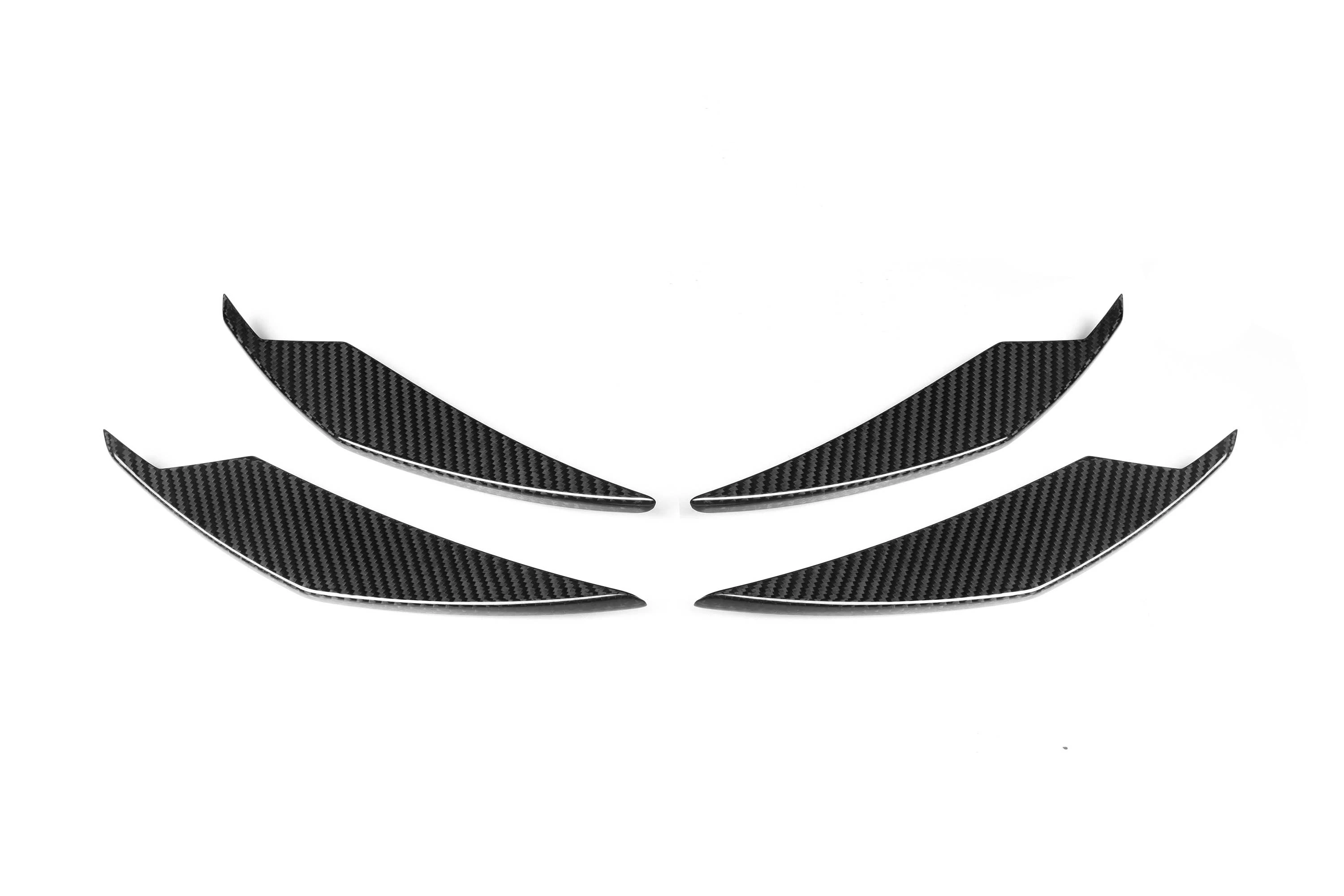 Dry Carbon Fiber Front Bumper Side Canards Fin Flaps Trim For BMW M3 M4 G80 G81 G82 G83 2021- IN Car Splitter Canard Body kit