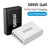 580W 120W GaN Charger 8 Ports USB Type C PD Charger Quick Charge 3.0 USB Type C Quick Charger Mobile Phone USB Charger